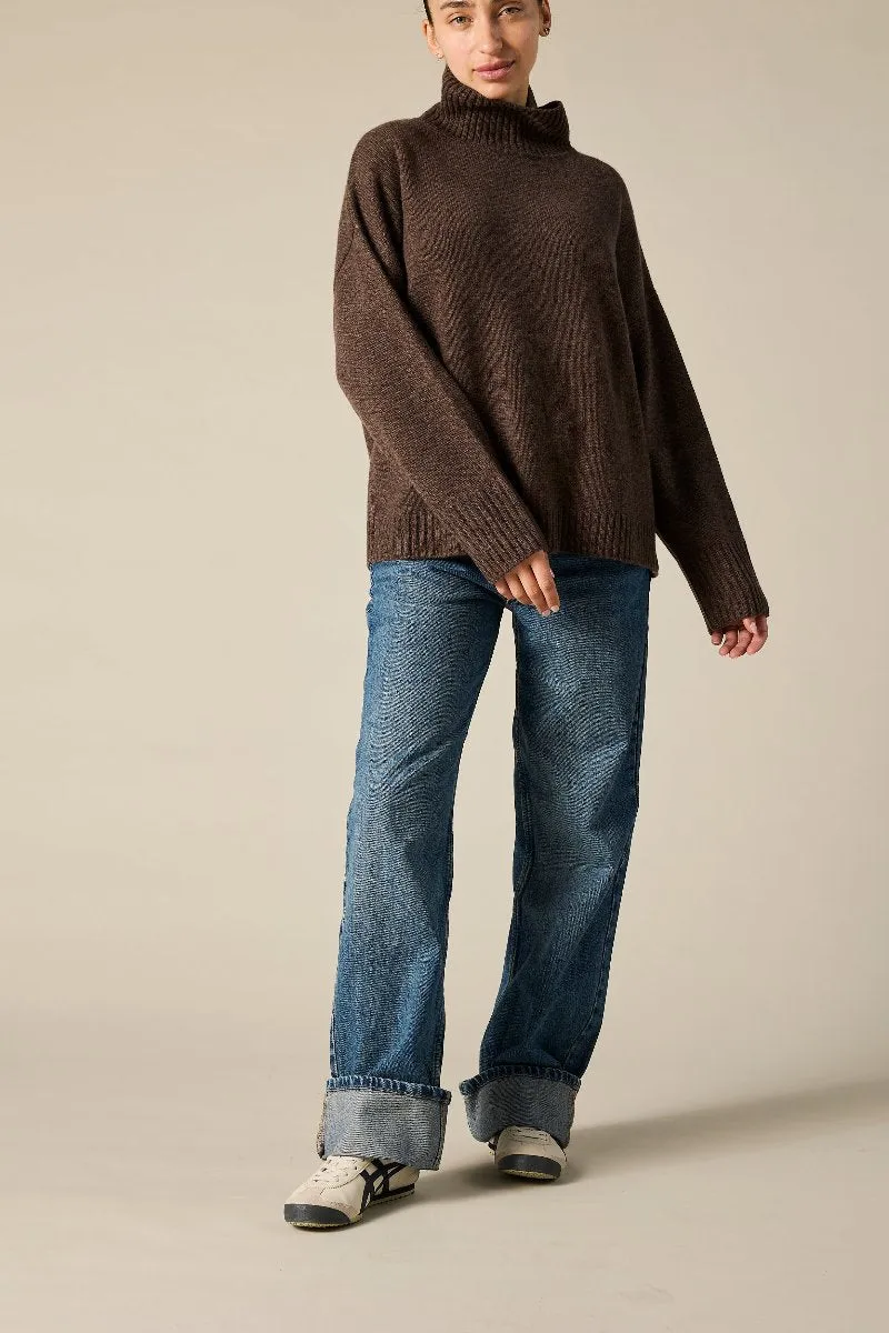 Cashmere Sunday Sweater in Woodland Brown