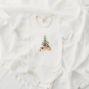 Child Of Mine Eggnog Trim Bodysuit - Glistening Tree