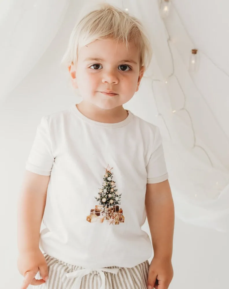 Child Of Mine Eggnog Trim Bodysuit - Glistening Tree