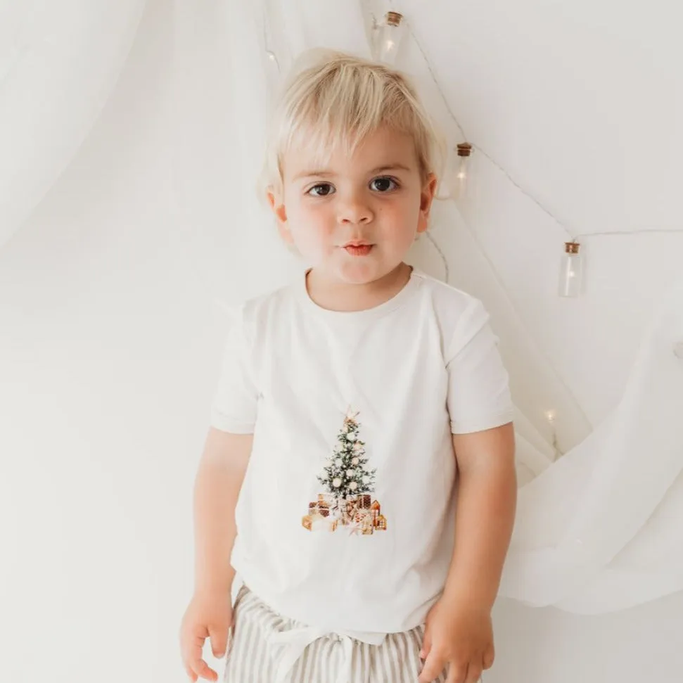 Child Of Mine Eggnog Trim Bodysuit - Glistening Tree