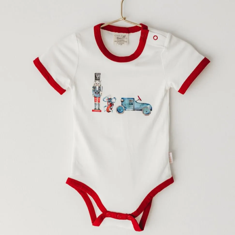 Child Of Mine Scarlet Trim Bodysuit - Blue Vintage Toys