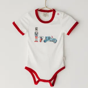 Child Of Mine Scarlet Trim Bodysuit - Blue Vintage Toys