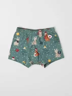 Christmas Print Boys Boxers