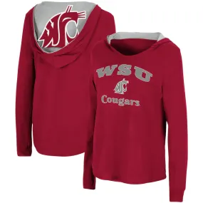 Colosseum Womens Crimson WSU Cougars Logo Hoodie