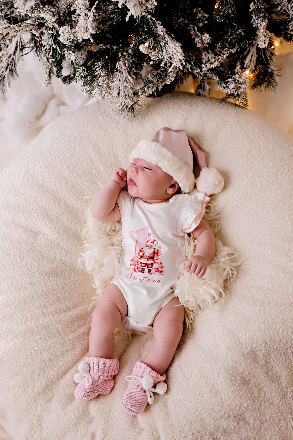 Confetti Kidz My First Christmas Bodysuit - Pink Santa