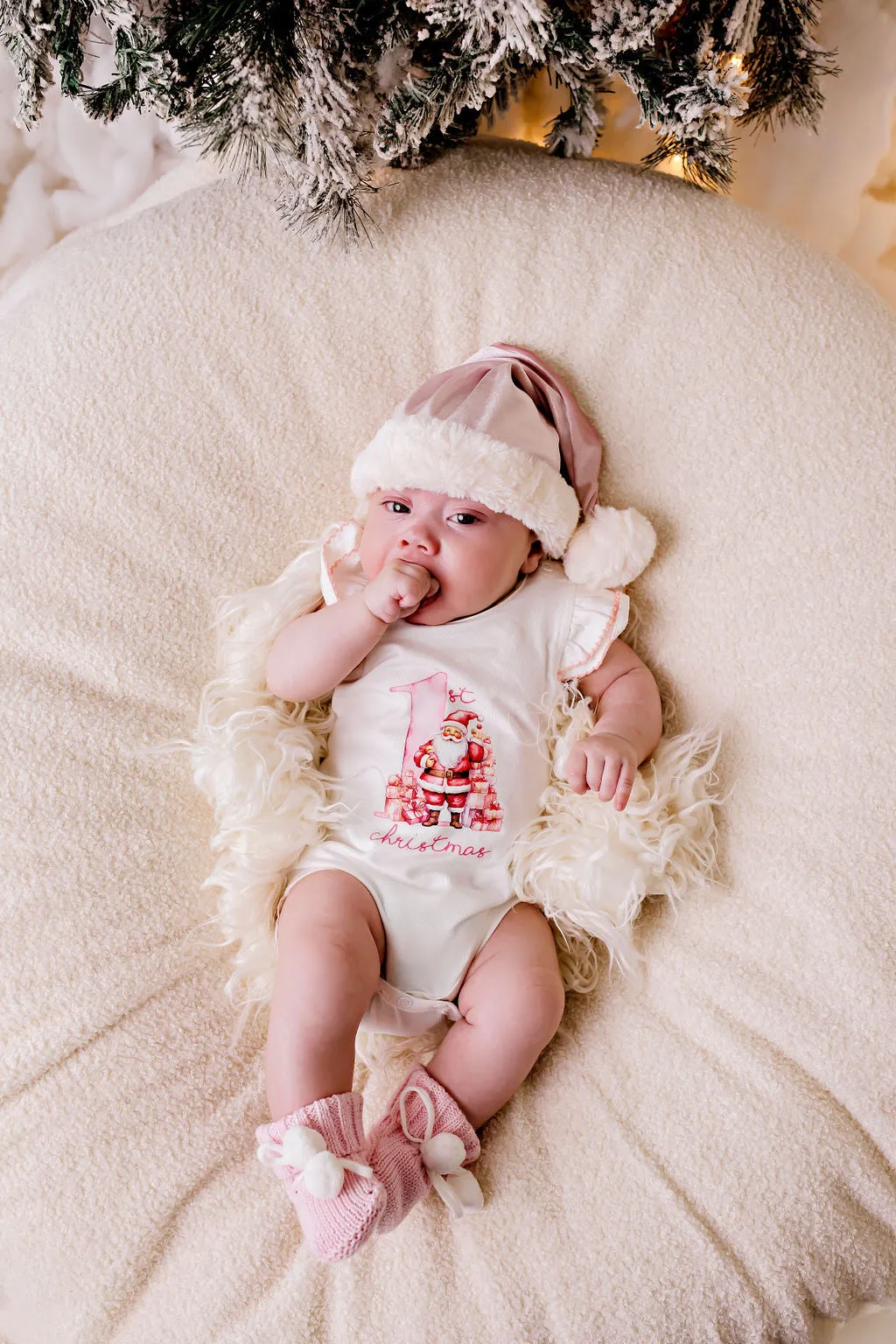 Confetti Kidz My First Christmas Bodysuit - Pink Santa