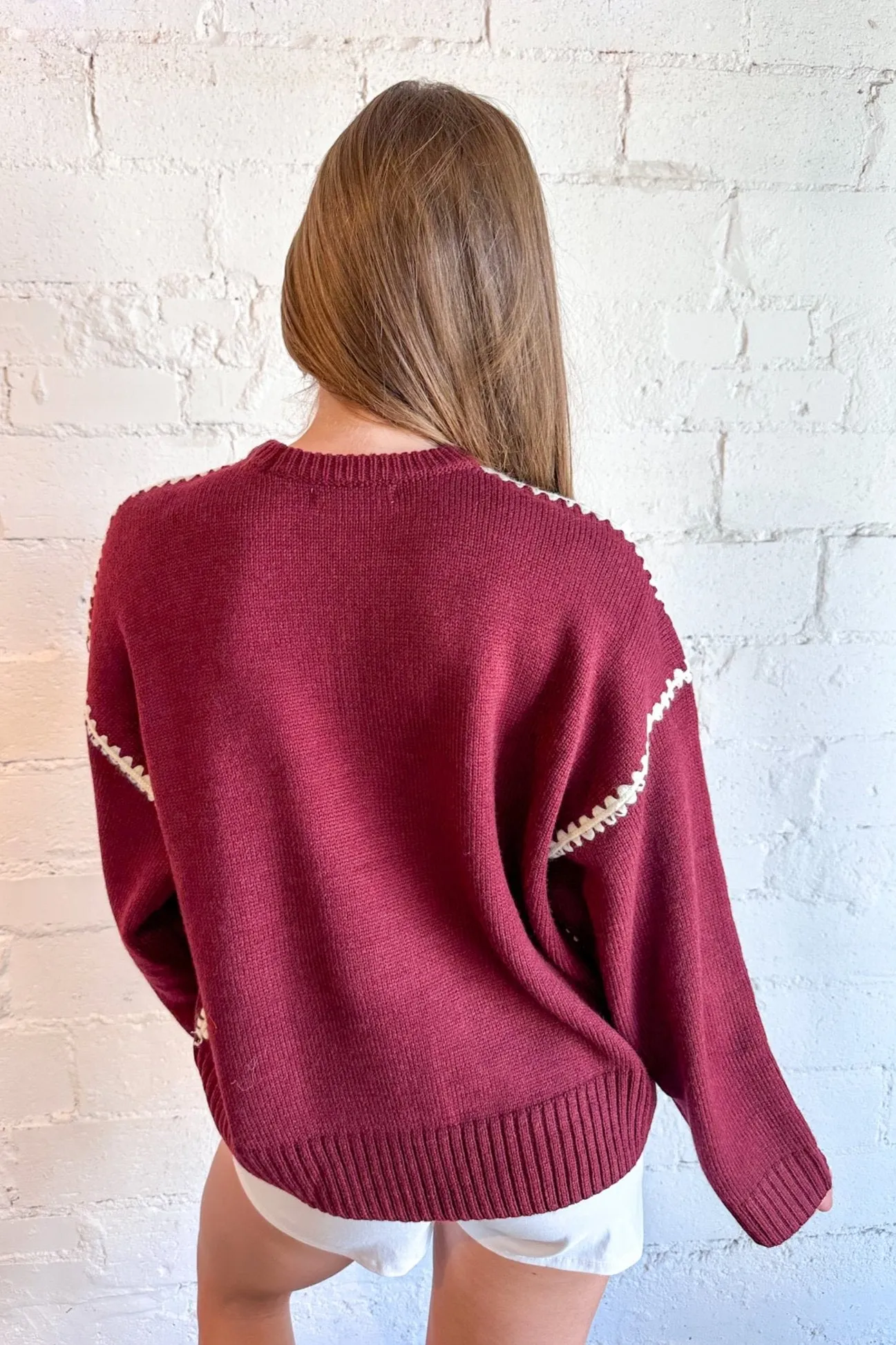 Contrast Stitching Sweater