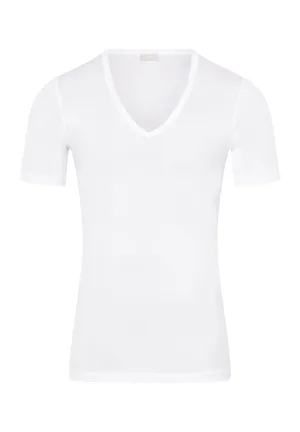 Cotton Pure Fitted Cotton V-Neck T-Shirt | White 73665-101