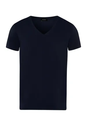 Cotton Superior Egyptian Cotton V-Neck Fitted T-Shirt | Midnight Navy 73089-593