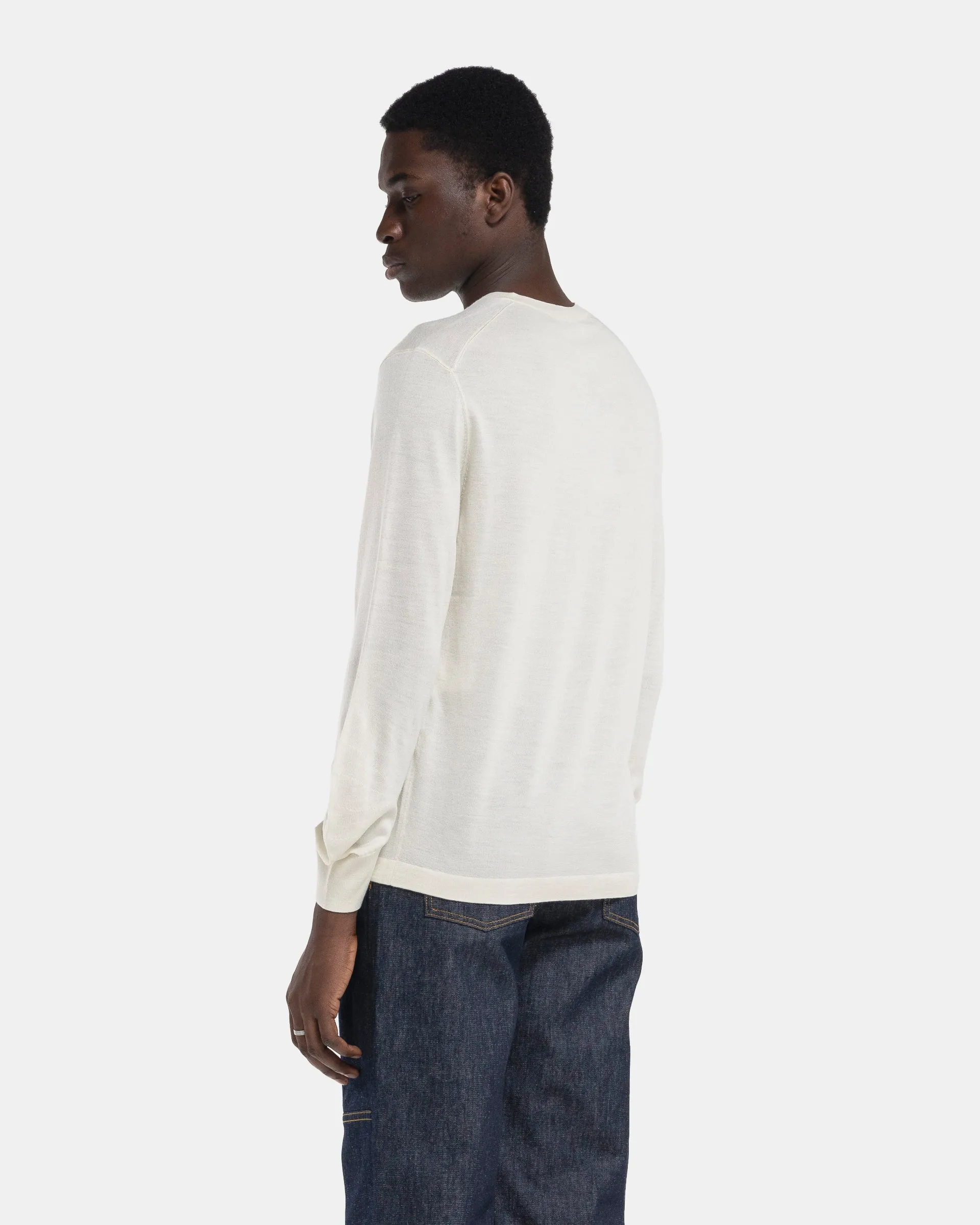 Curved Sleeve Sweater in Ivory