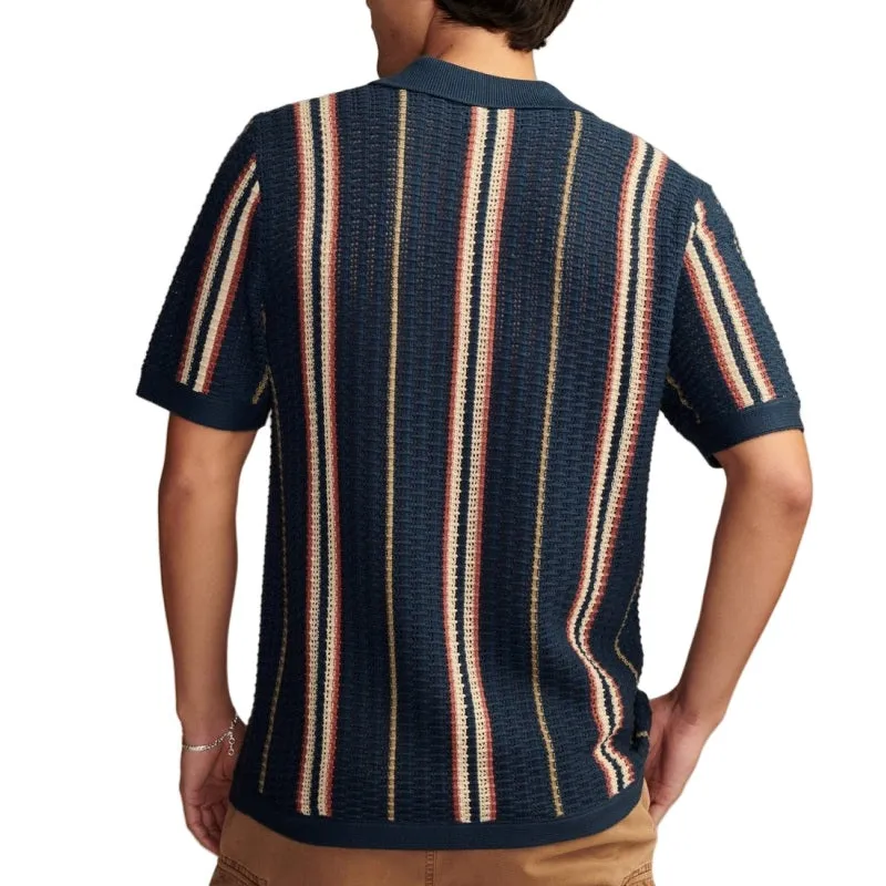 Custom Short Sleeve Polo Collar Striped Men's Knitwear