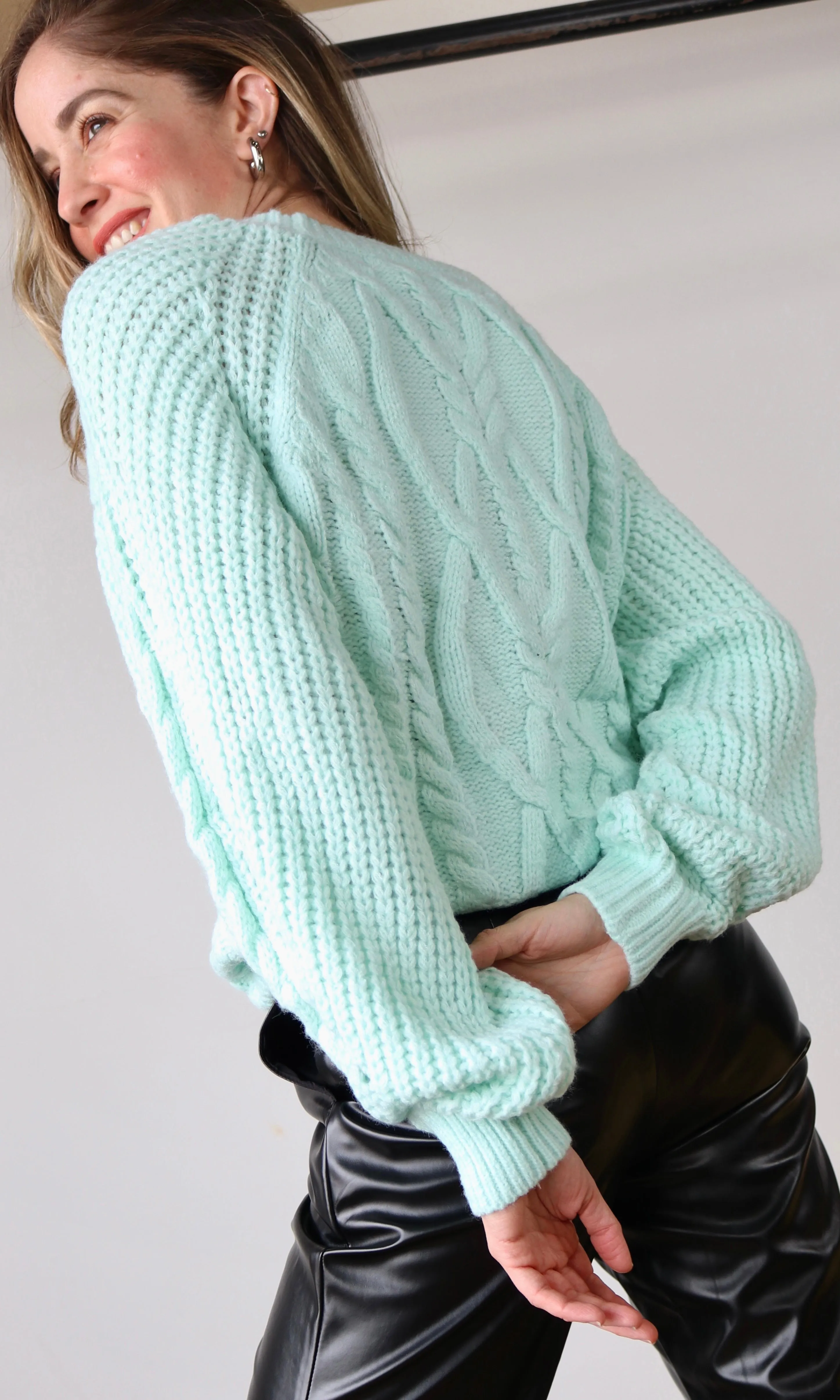 Cut Out Cable Knit Sweater