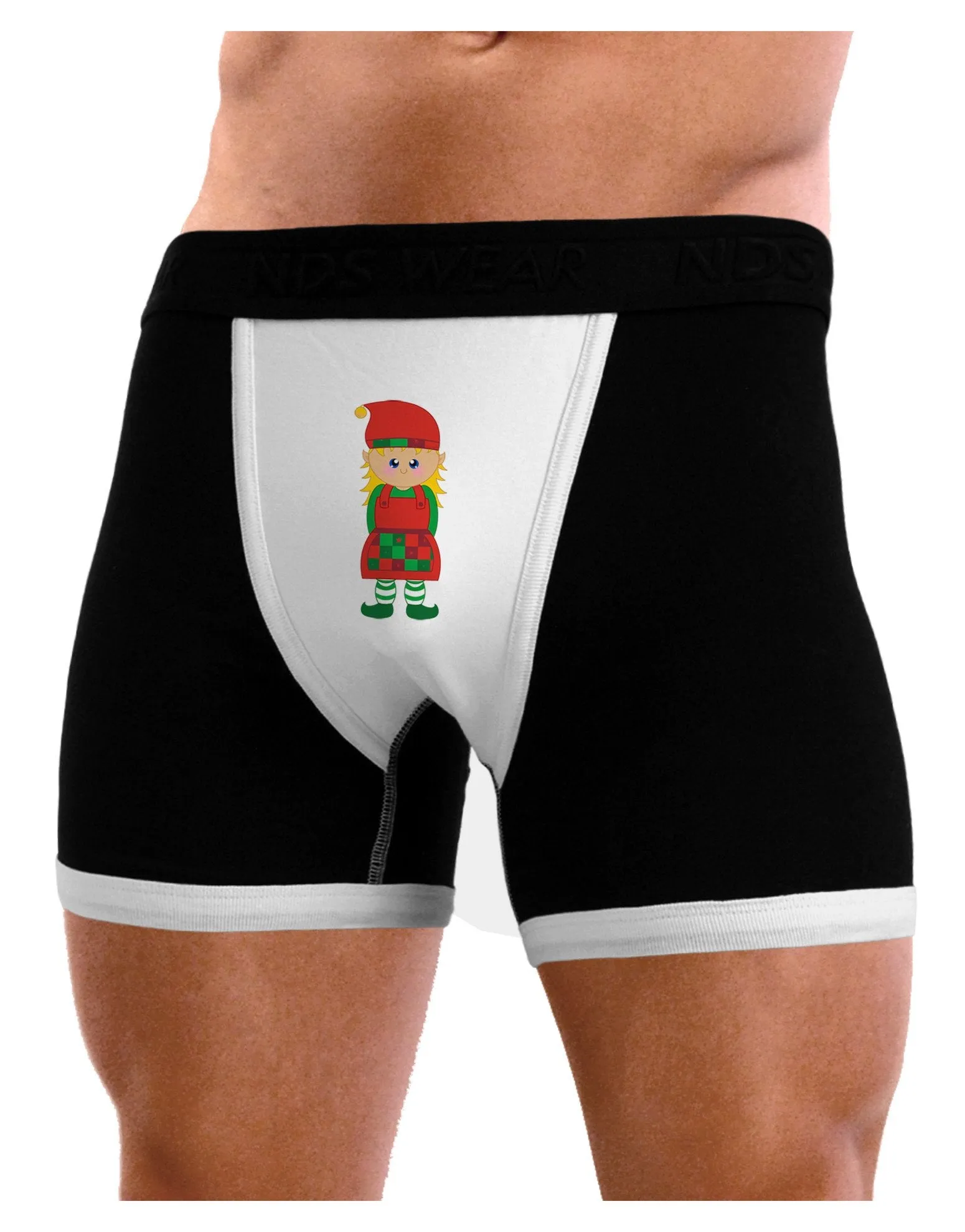 Cute Christmas Elf Girl Mens Boxer Brief Underwear