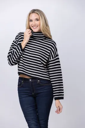 Design History Stripe Sweater in Black/White