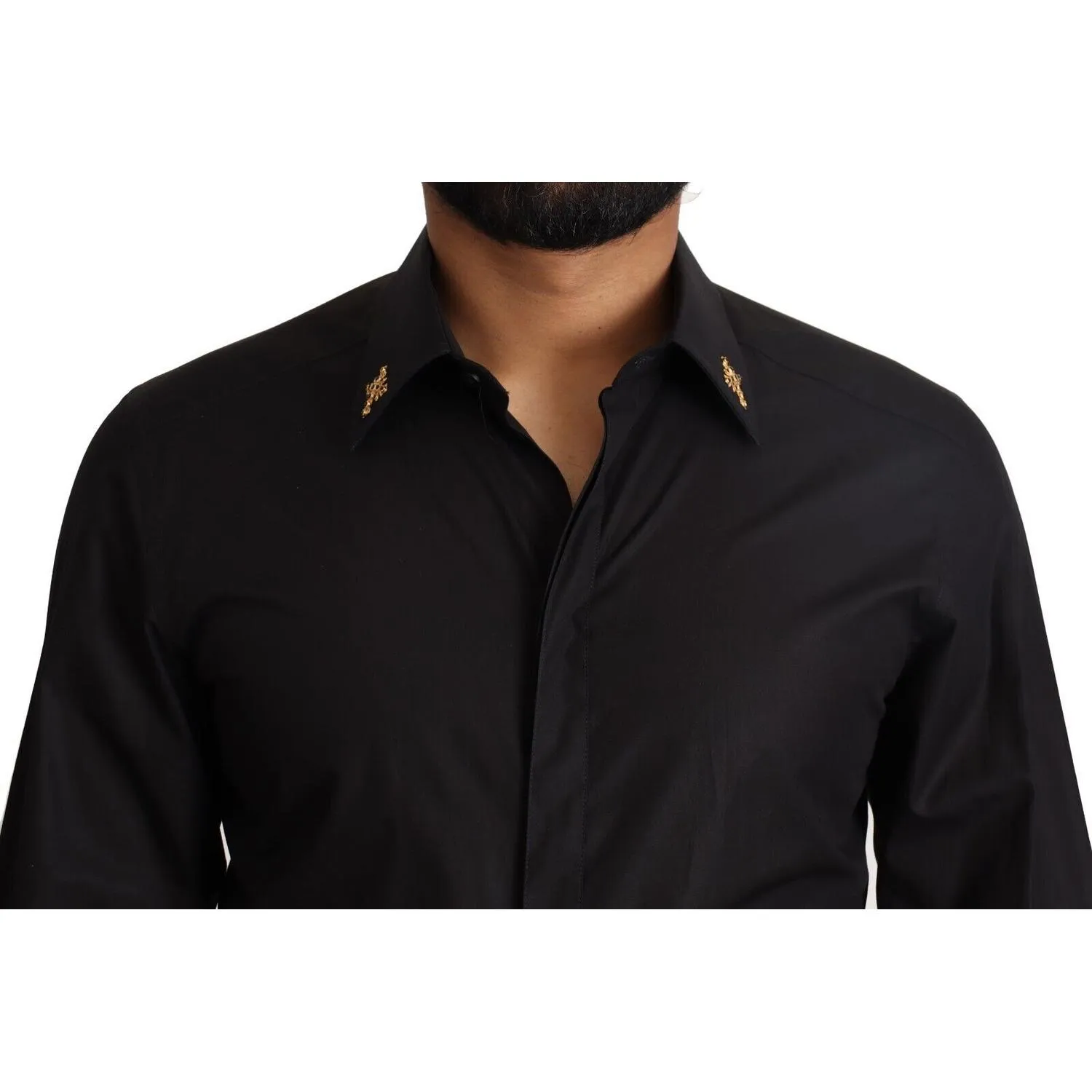 Dolce & Gabbana Elegant Slim Fit Black Cotton Dress Shirt