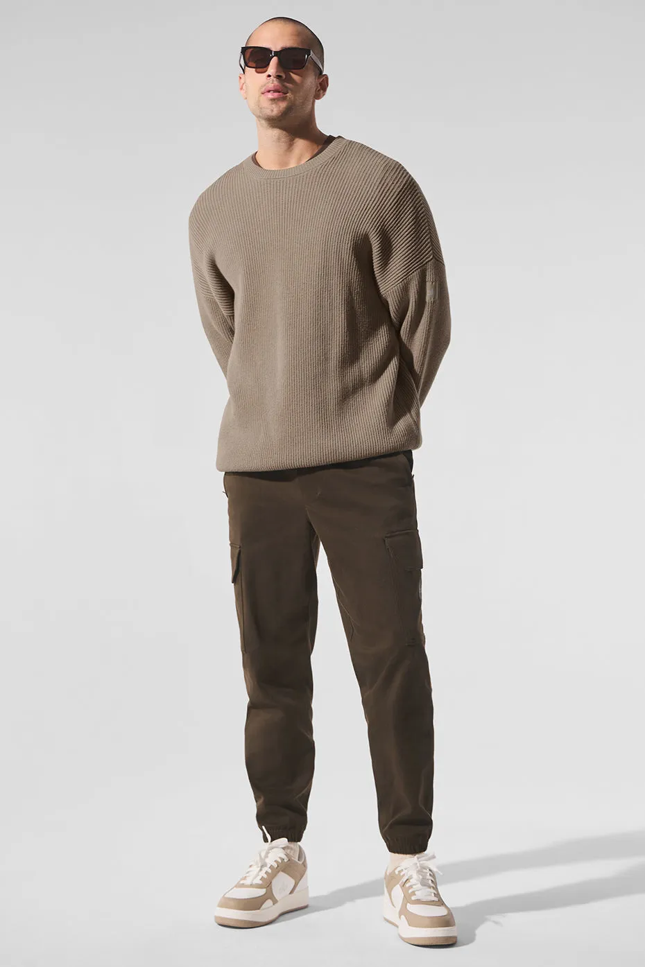 Domain Rib Knit Crew Sweater - Gravel