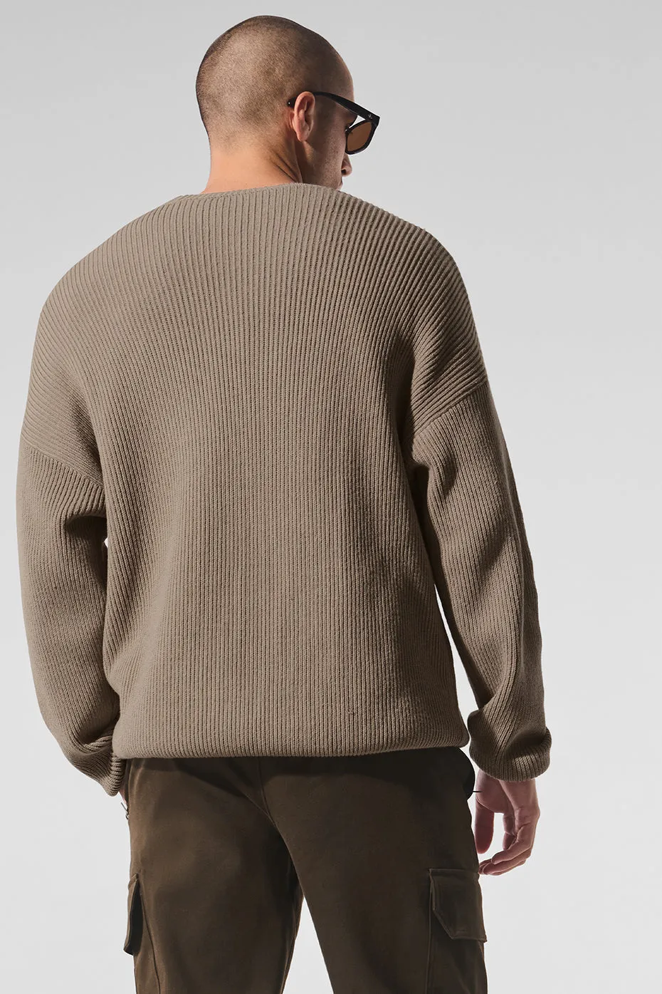 Domain Rib Knit Crew Sweater - Gravel