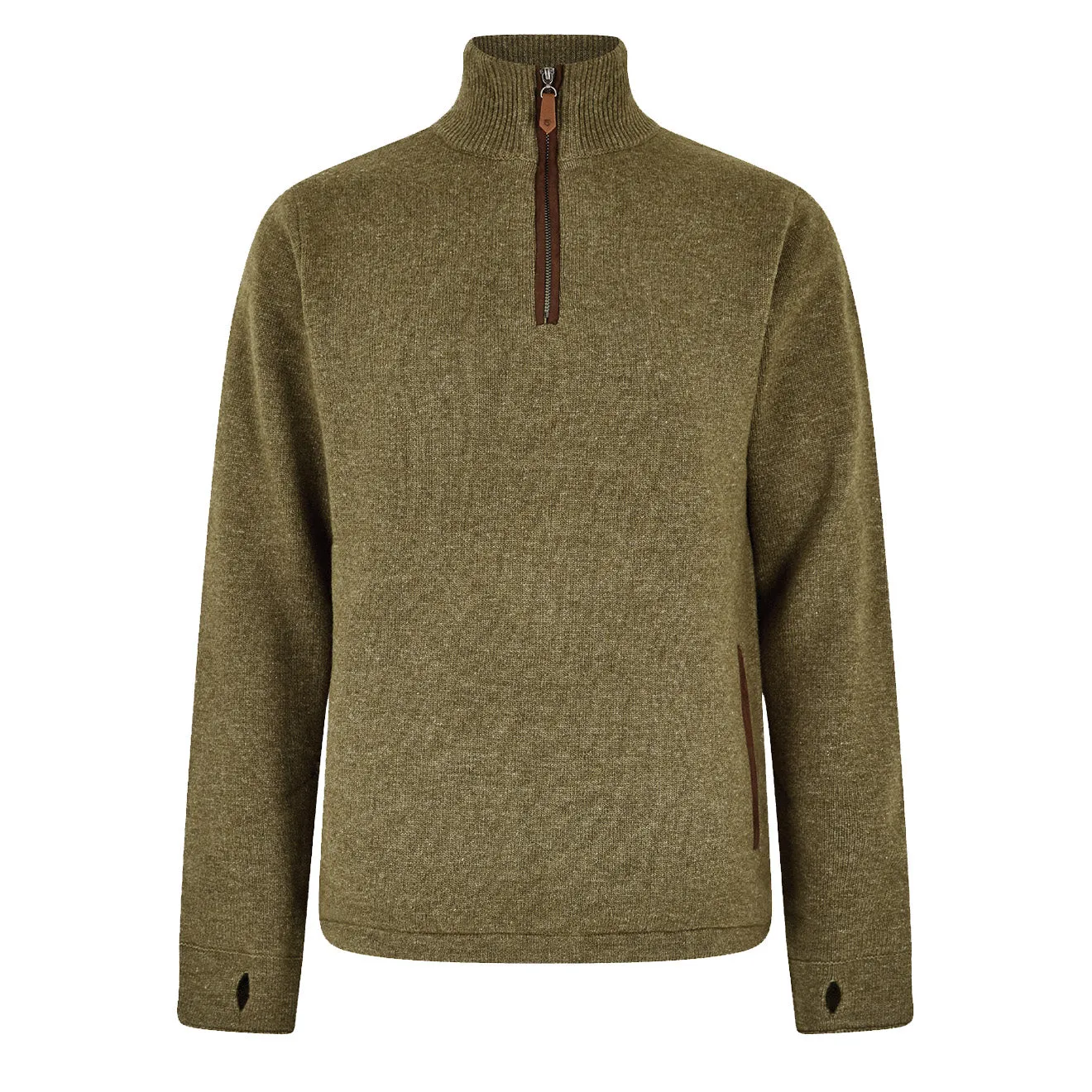 Dubarry Feeney Zip Neck Sweater Dusky Green