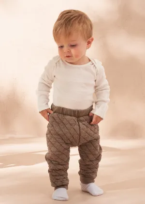 Ecru Popcorn Bodysuit & Quilted Jogger Set