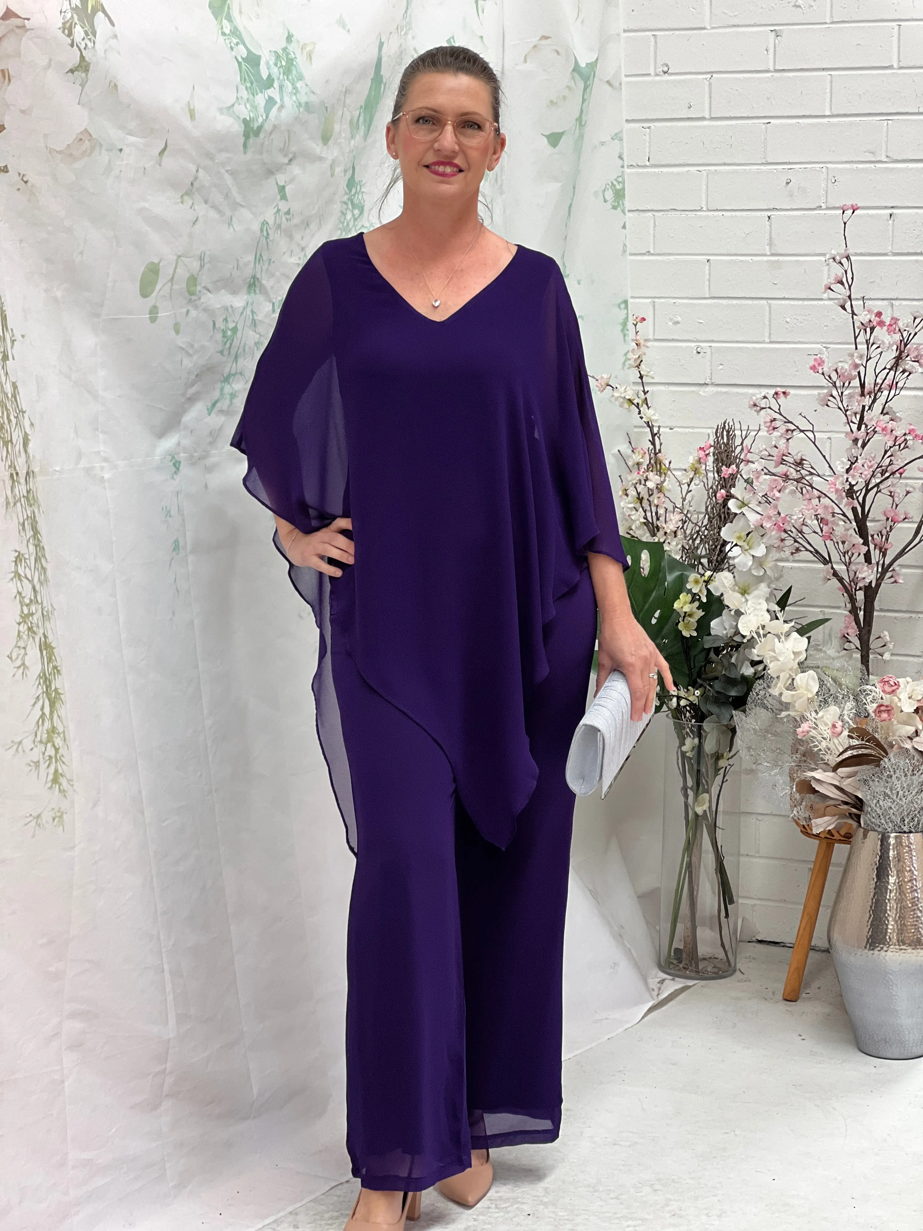 Faith Purple Chiffon Pants