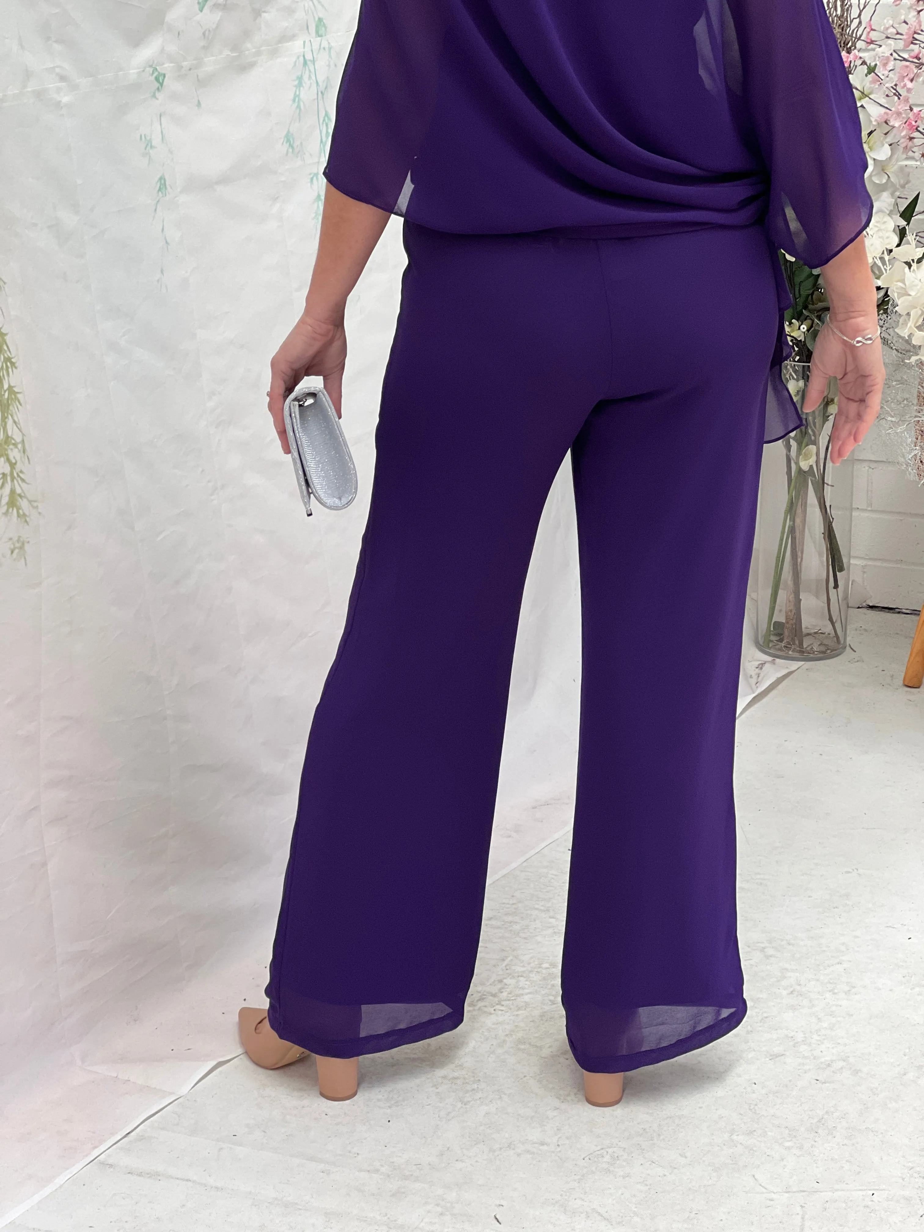 Faith Purple Chiffon Pants