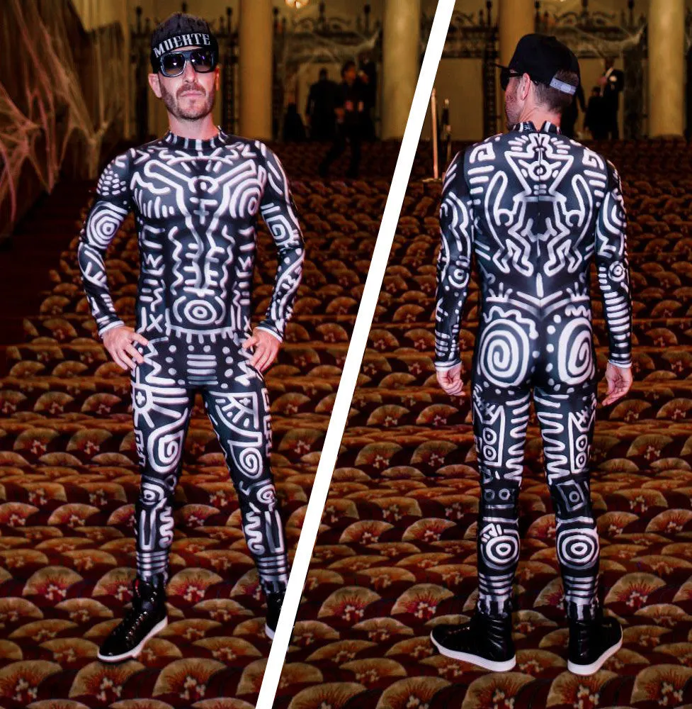 Figure-Enhancing Aztec Pattern Bodysuit - Cosplay | Athletics | Performance