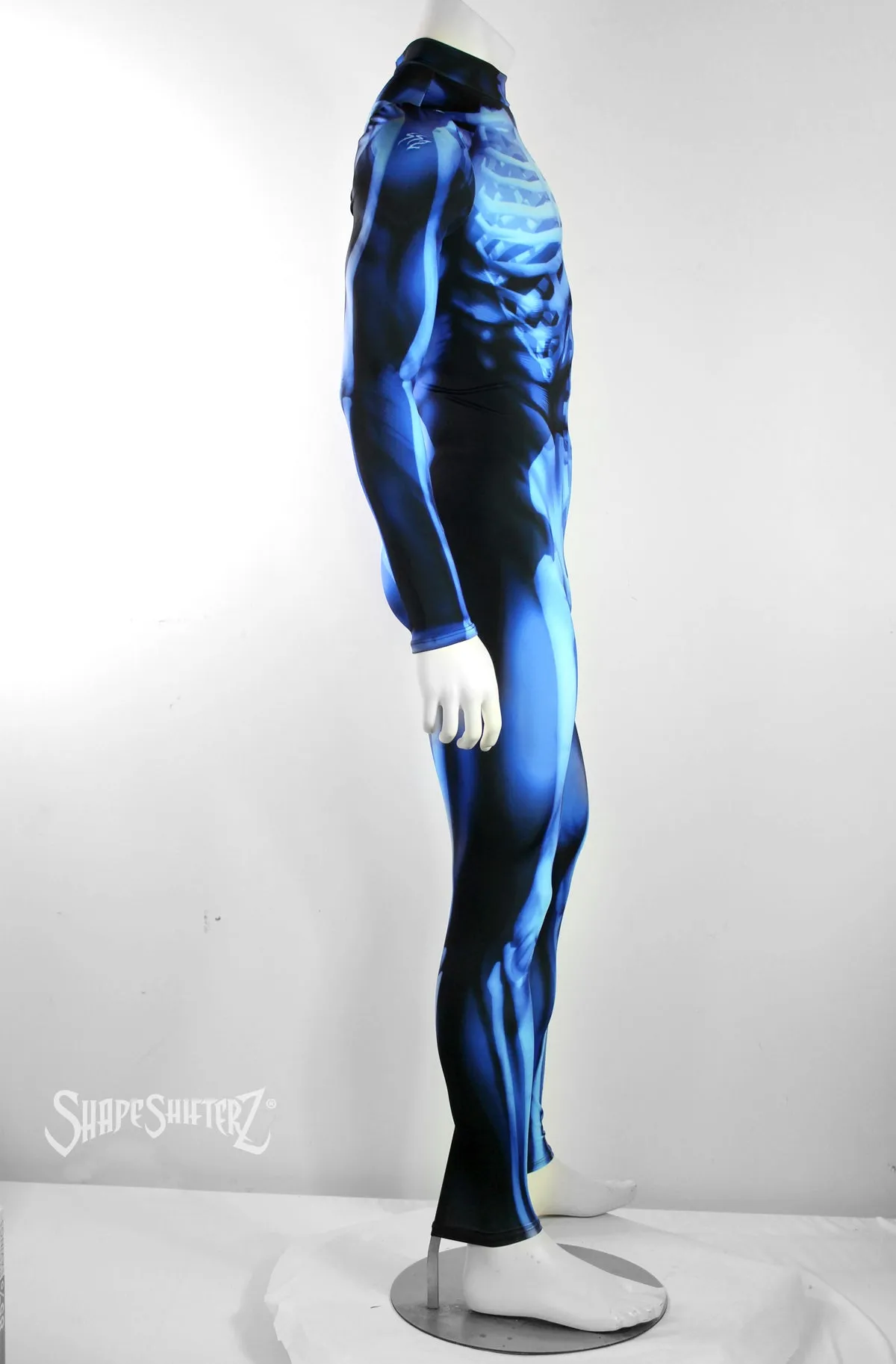 Figure-Enhancing Men's Blue Skeleton Bodysuit - Cosplay | Athletics | Performance