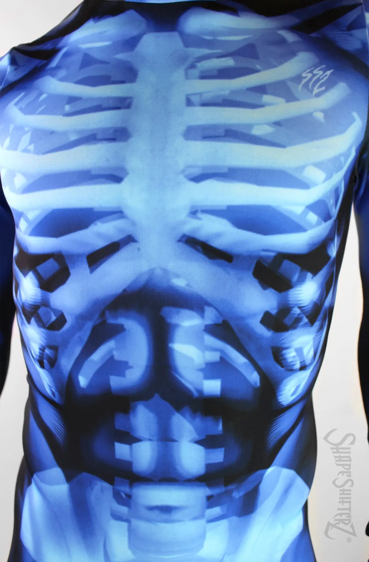 Figure-Enhancing Men's Blue Skeleton Bodysuit - Cosplay | Athletics | Performance