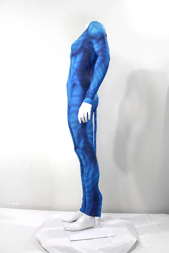 Figure-Enhancing Women's Blue Zebra Bodysuit - Cosplay | Athletics | Performance