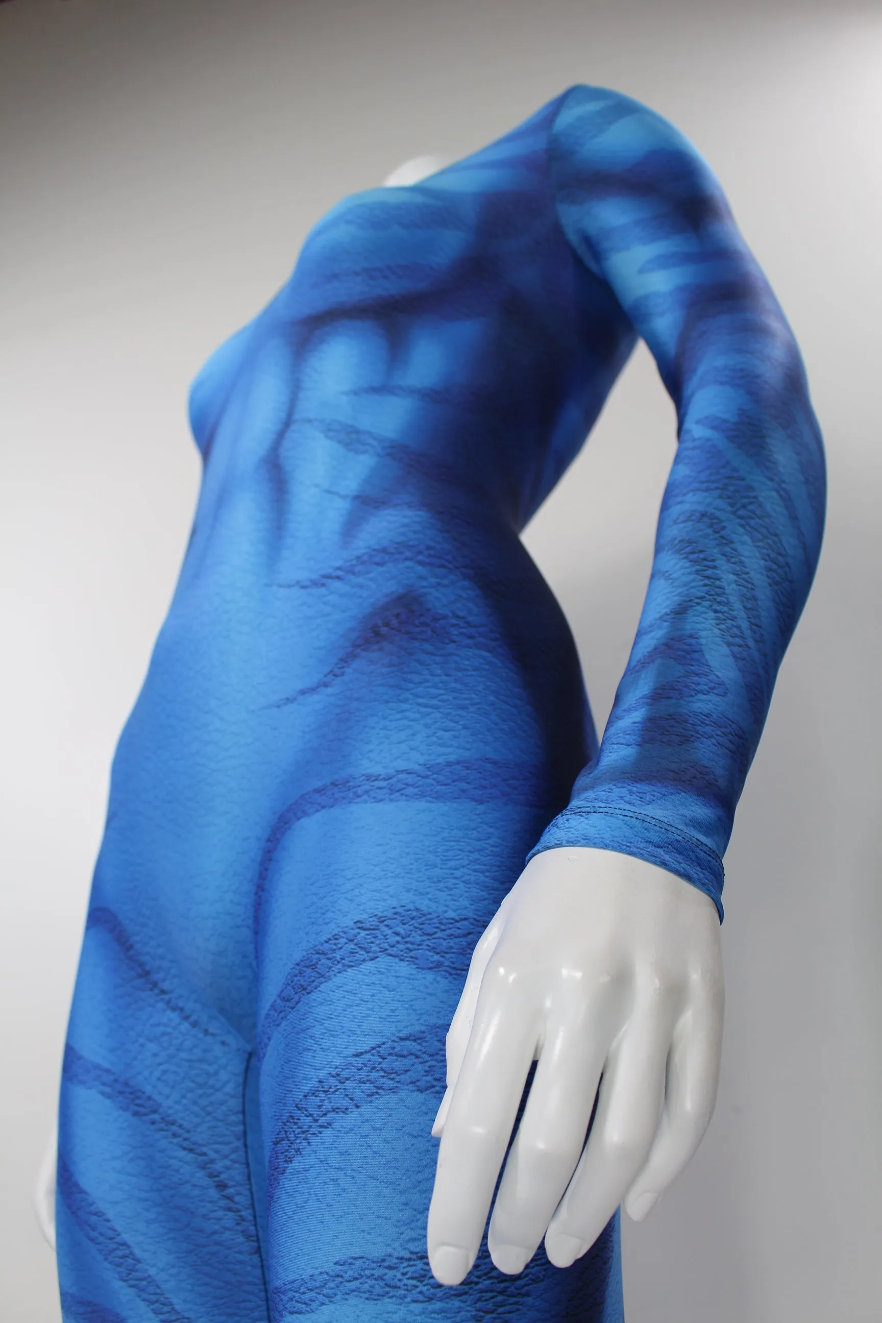 Figure-Enhancing Women's Blue Zebra Bodysuit - Cosplay | Athletics | Performance