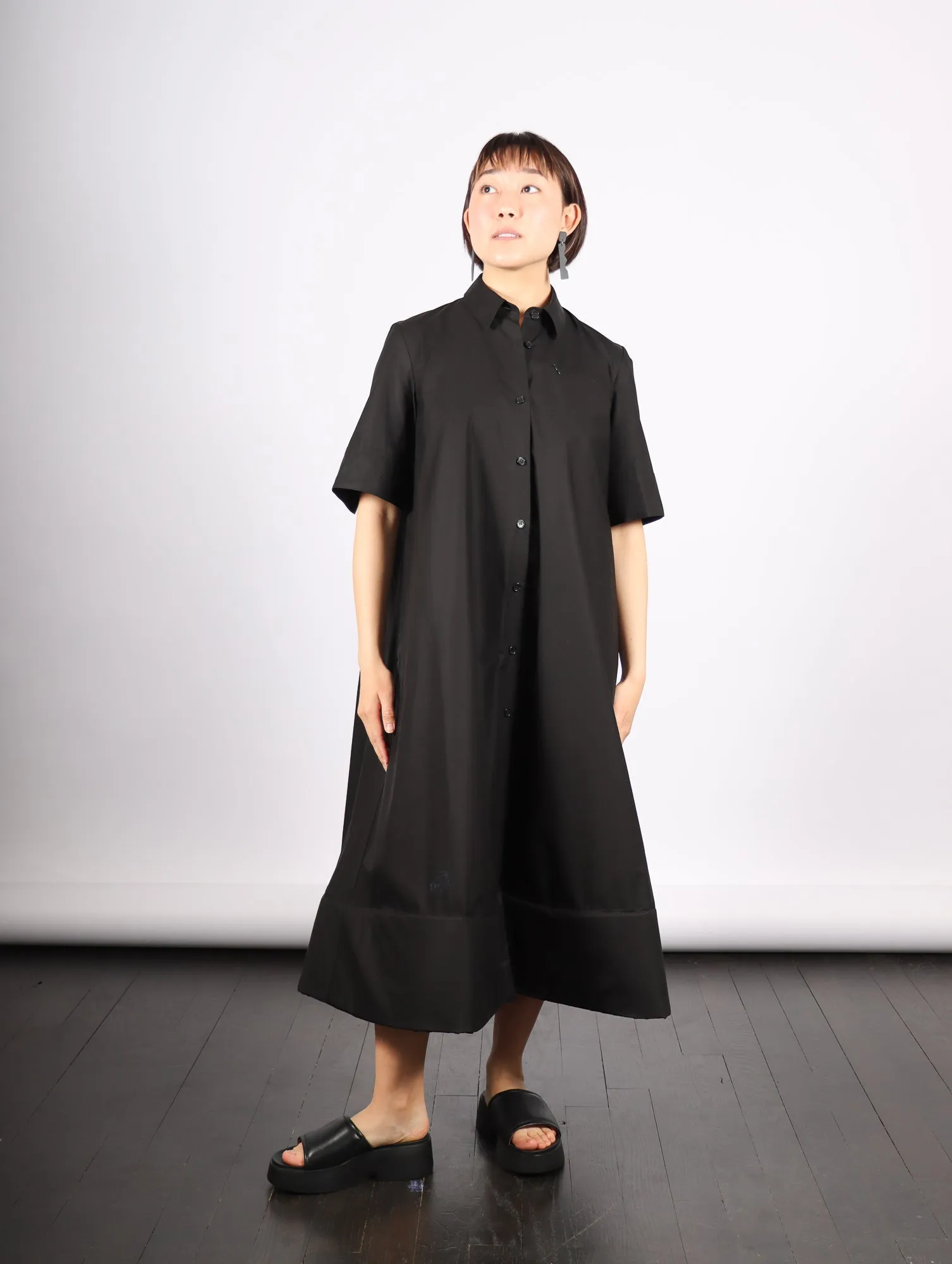 Foam Bottom Shirt Dress in Black by Melitta Baumeister