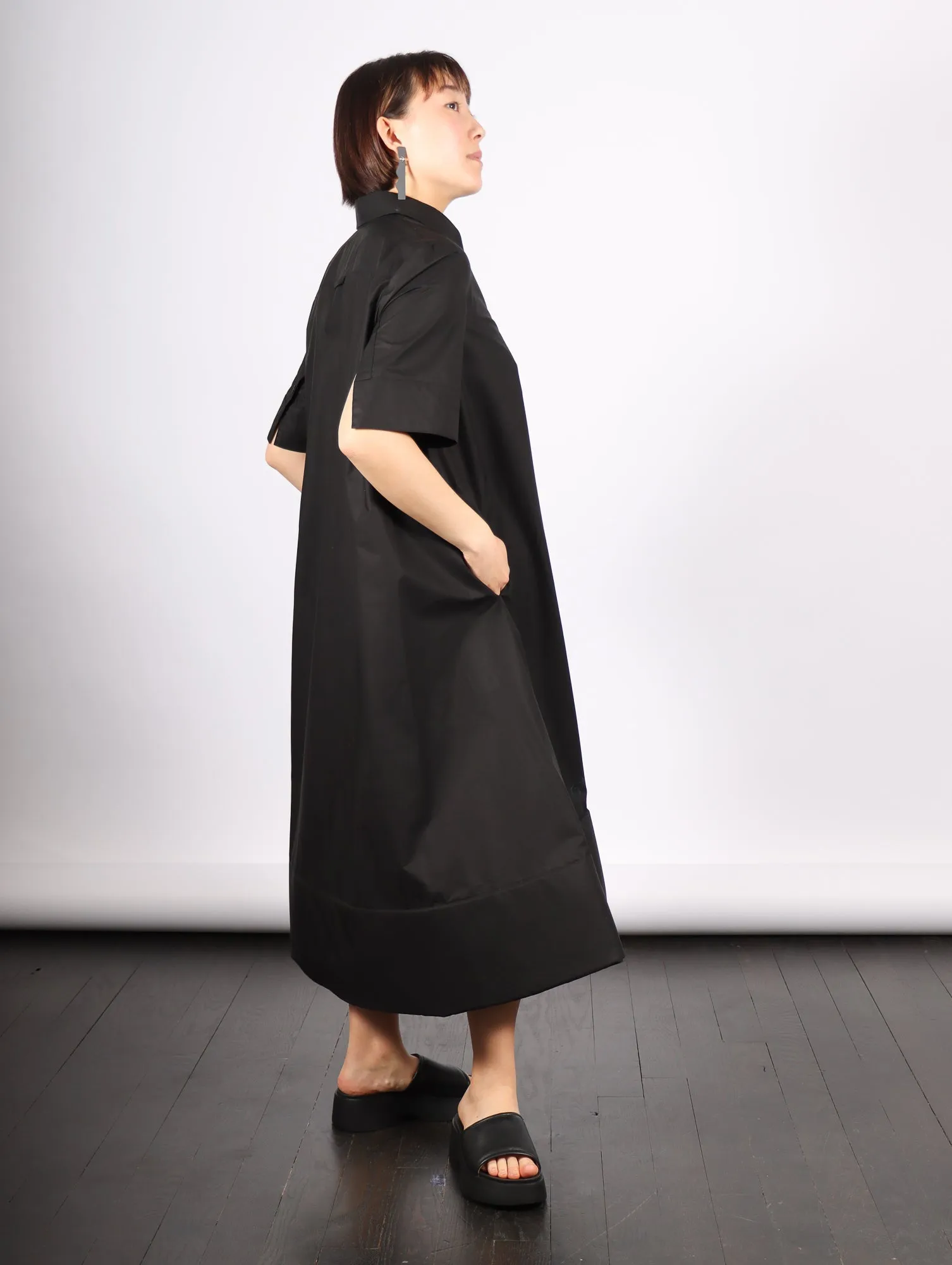 Foam Bottom Shirt Dress in Black by Melitta Baumeister