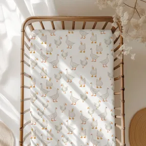 Goose Crib Sheet, Geese Crib Sheet, Farm Baby, New Baby Gift, Duck Crib Sheet, Farm Nursery, Cottagecore Nursery, Baby Shower Gift, Spring