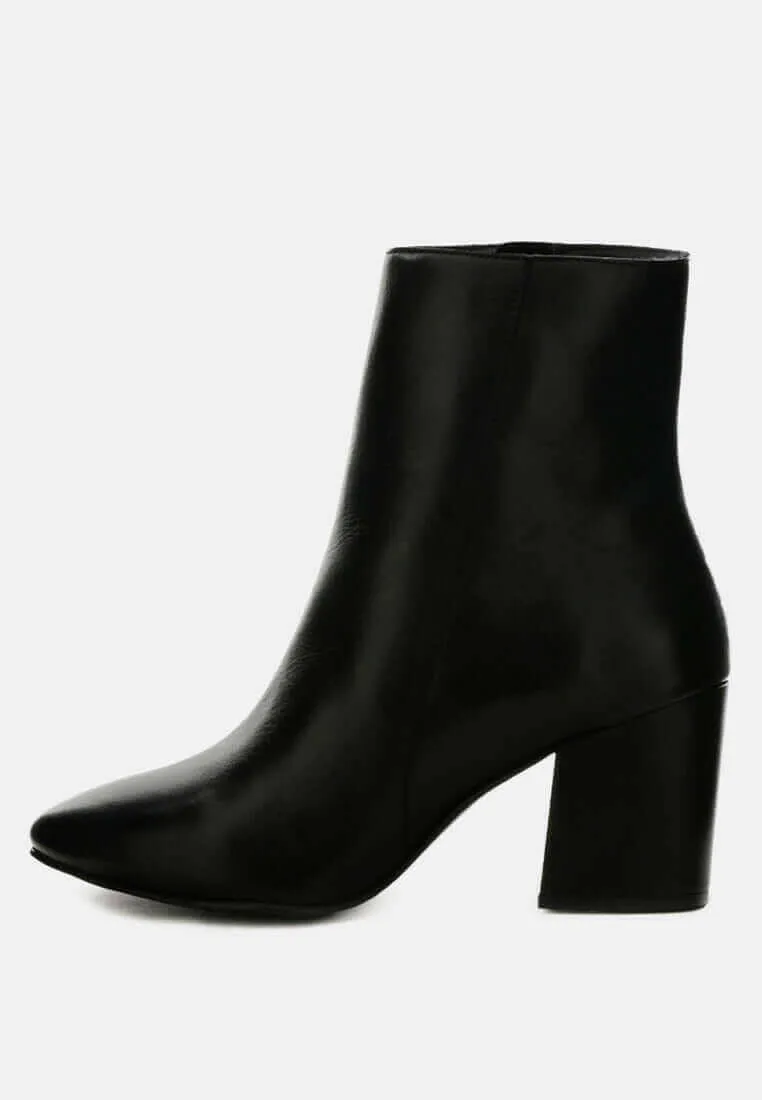 helen block heel leather boots