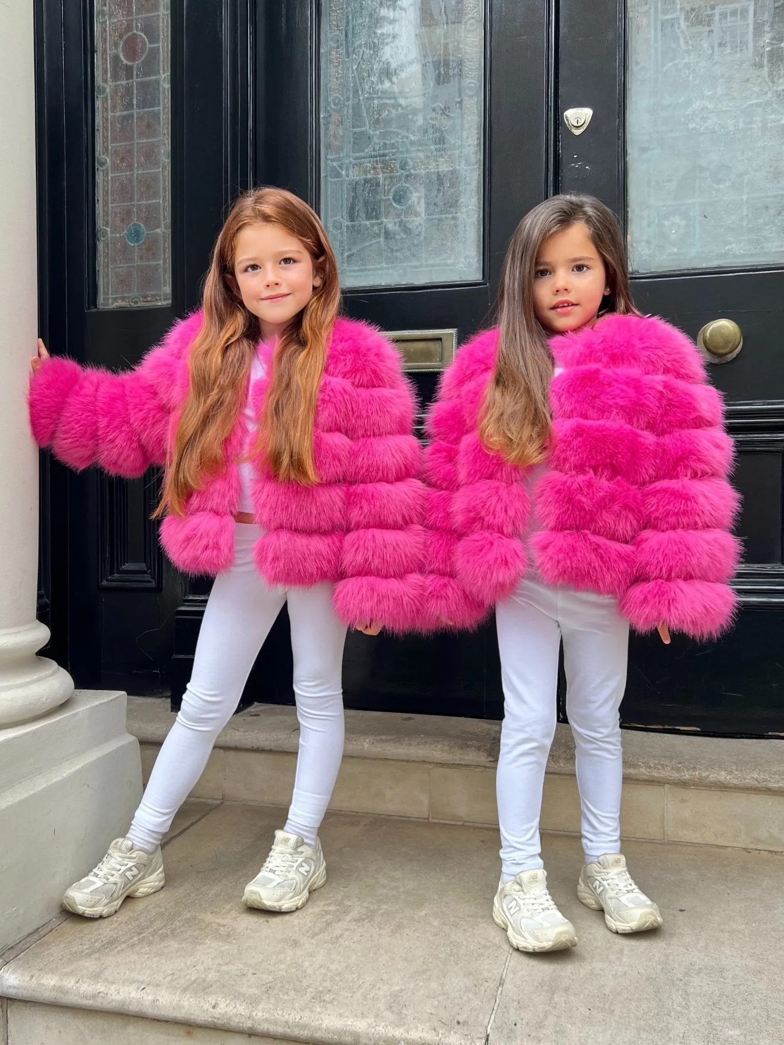 Hot Pink Childrens Faux Fur Coat