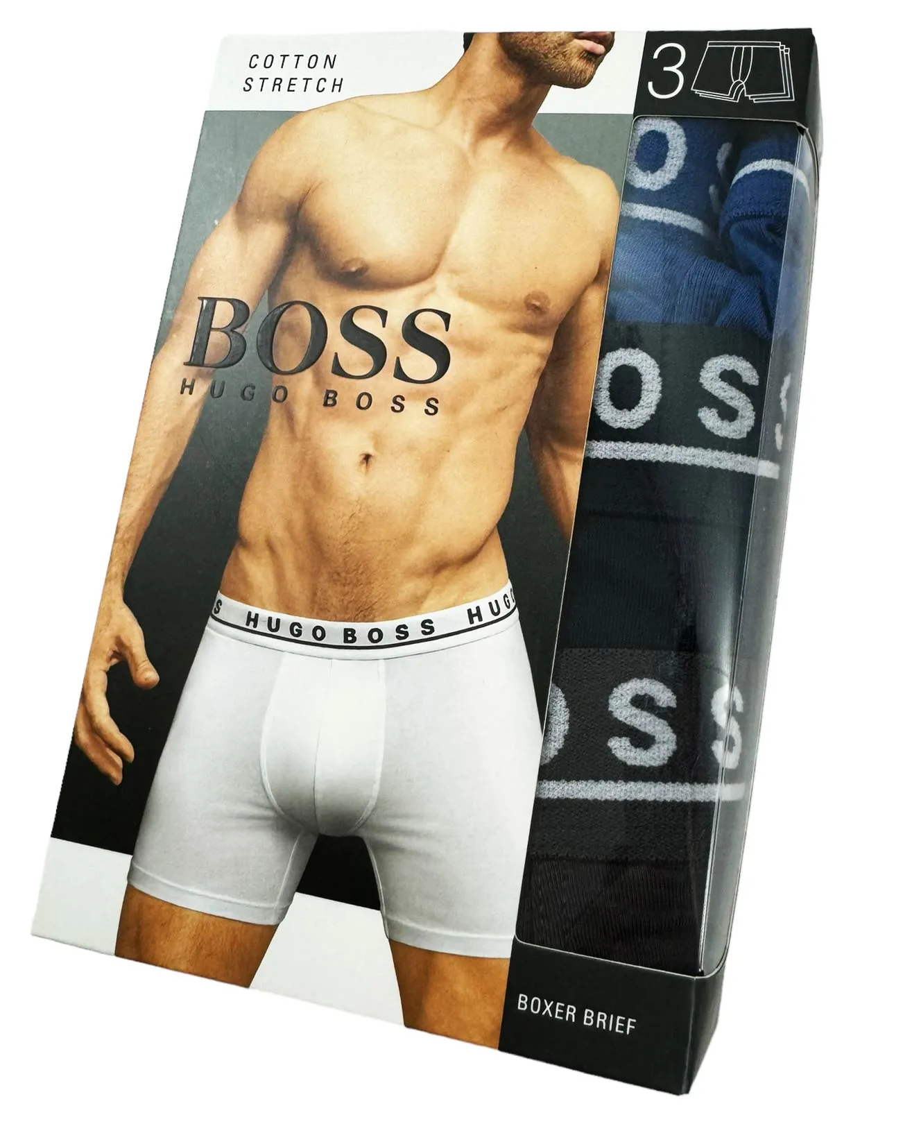 Hugo Boss Men Underwear 3 Pack Stretch Cotton Boxer Brief M