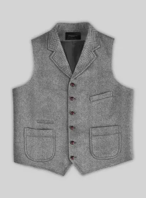 Italian Highlander Gray Herringbone Tweed Hunting Vest