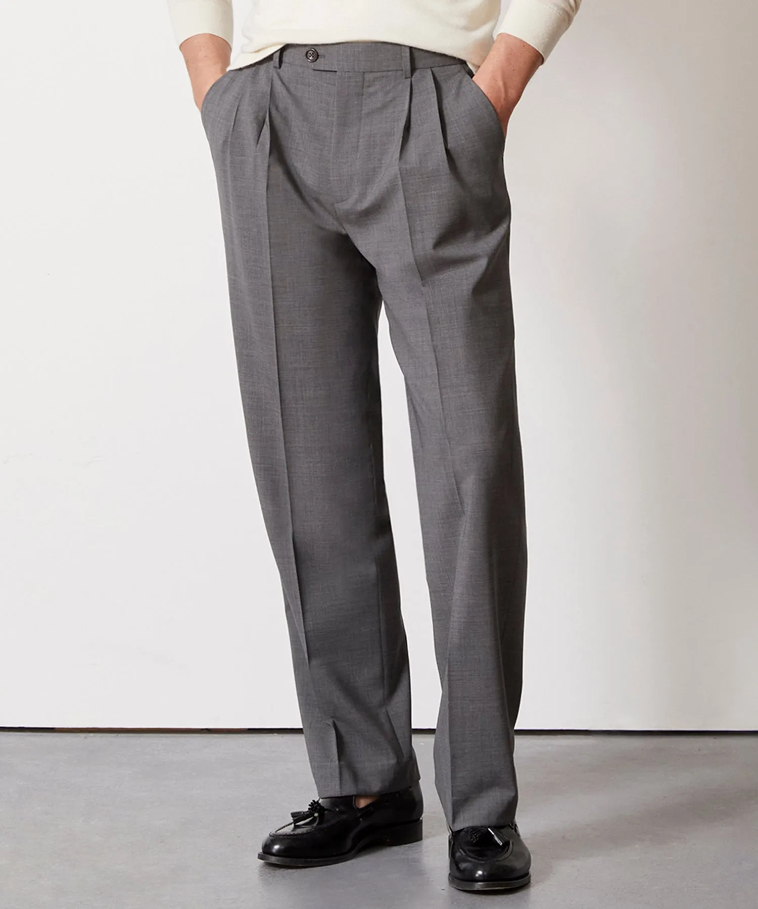 Italian Tropical Wool Wythe Trouser in Grey