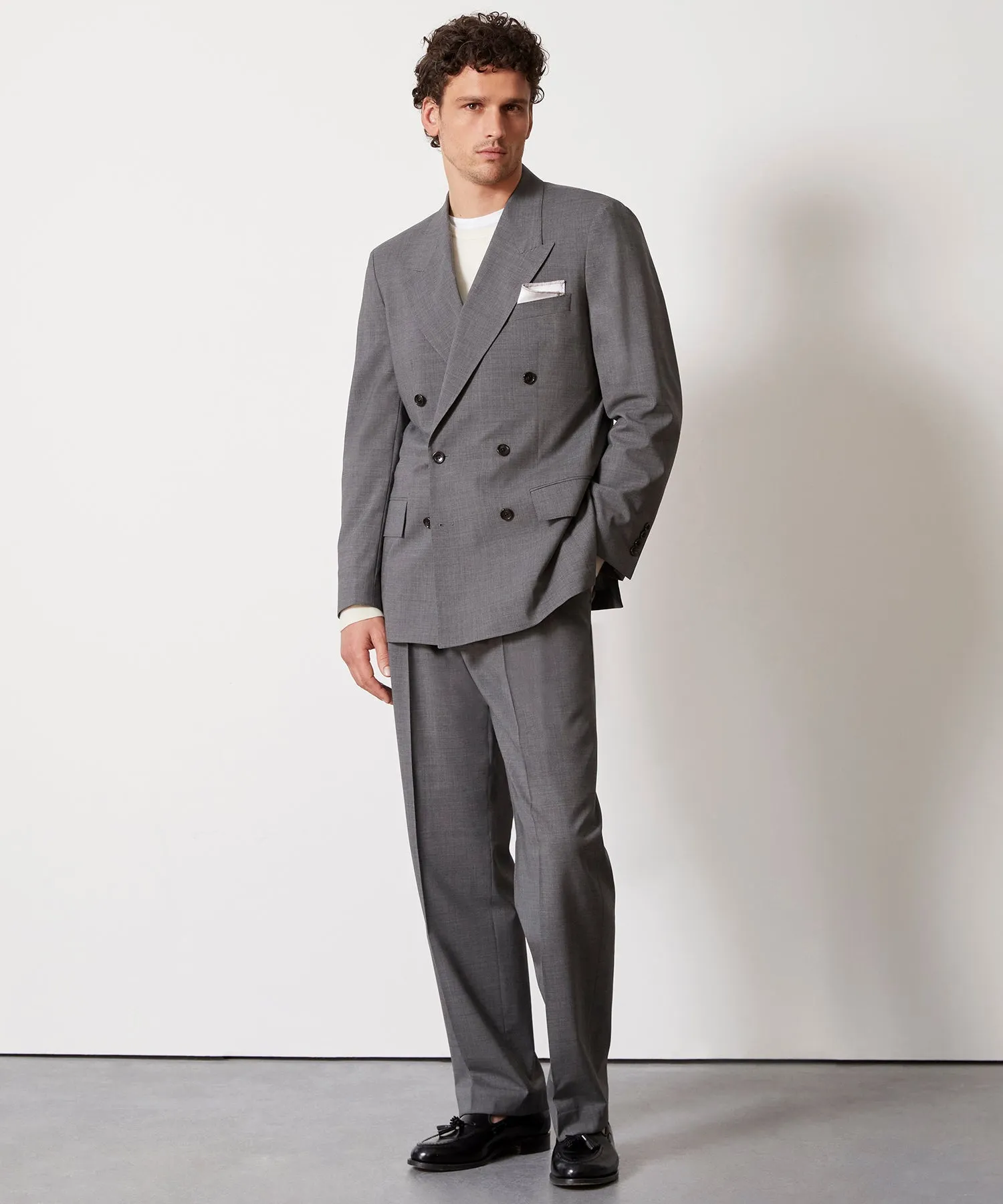 Italian Tropical Wool Wythe Trouser in Grey