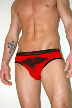 JS Dirty Industry Dirty SX Low Cut No Show Seamless Brief Underwear Red/Black Size M