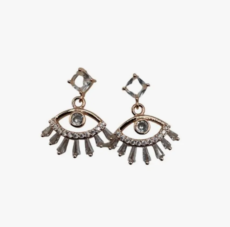 Large Sparkle Lash Drop Earrings