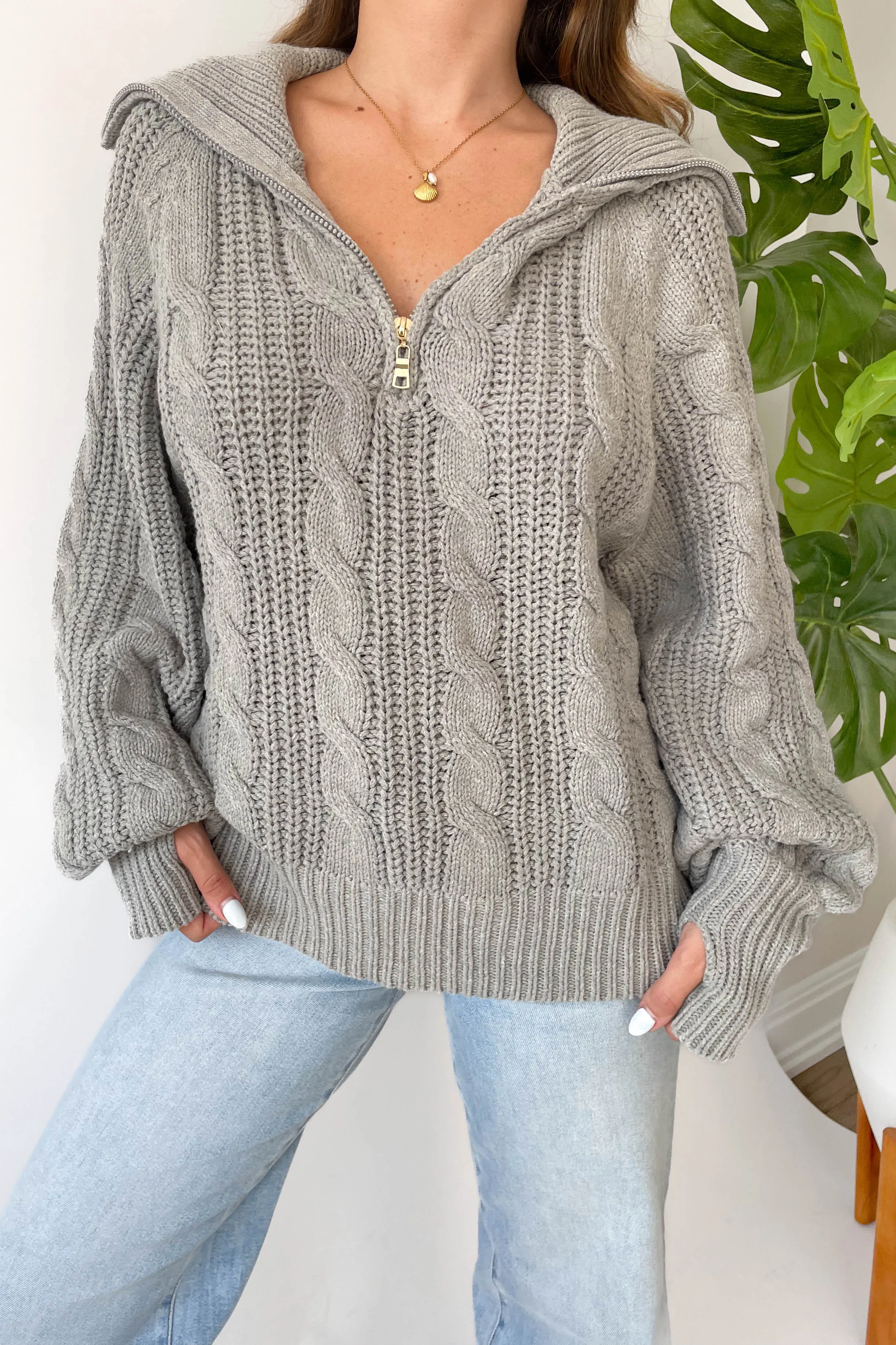 Let's Cuddle Sweater in Grey