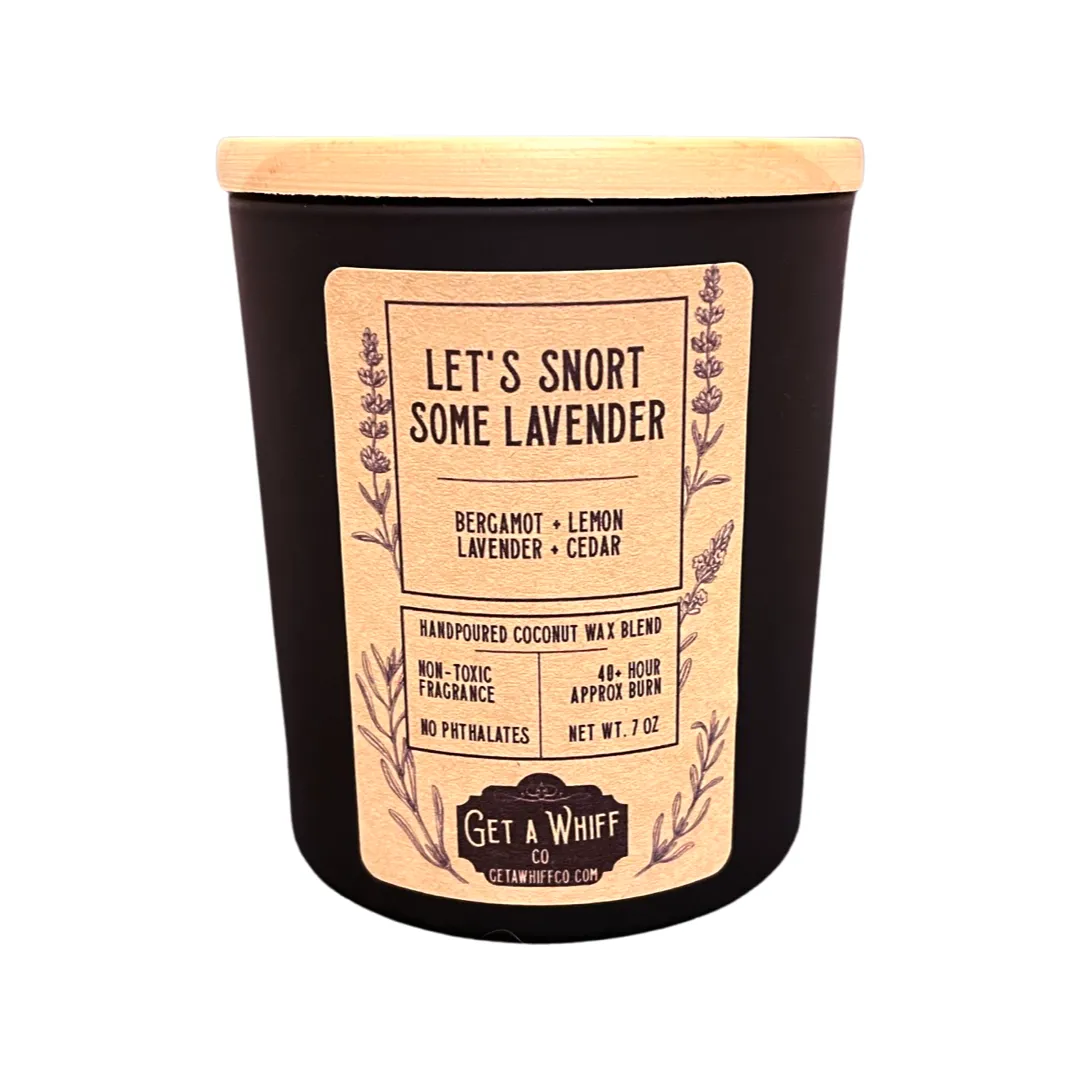 Let's Snort Some Lavender, Lavender & Citrus Soy/Coconut Candle