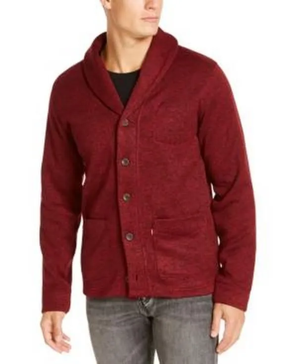 Levis Mens Patterned Shawl Collar Sweater