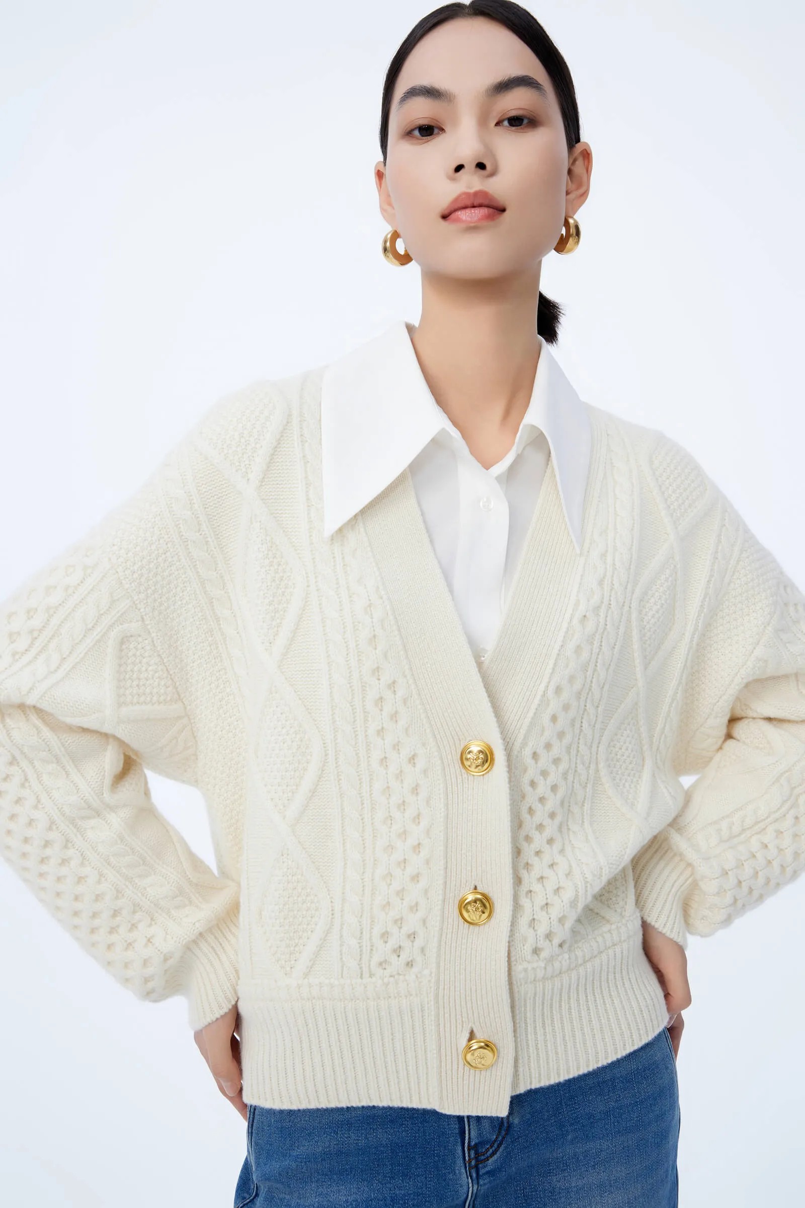 LILY Vintage Jacquard Knit Cardigan