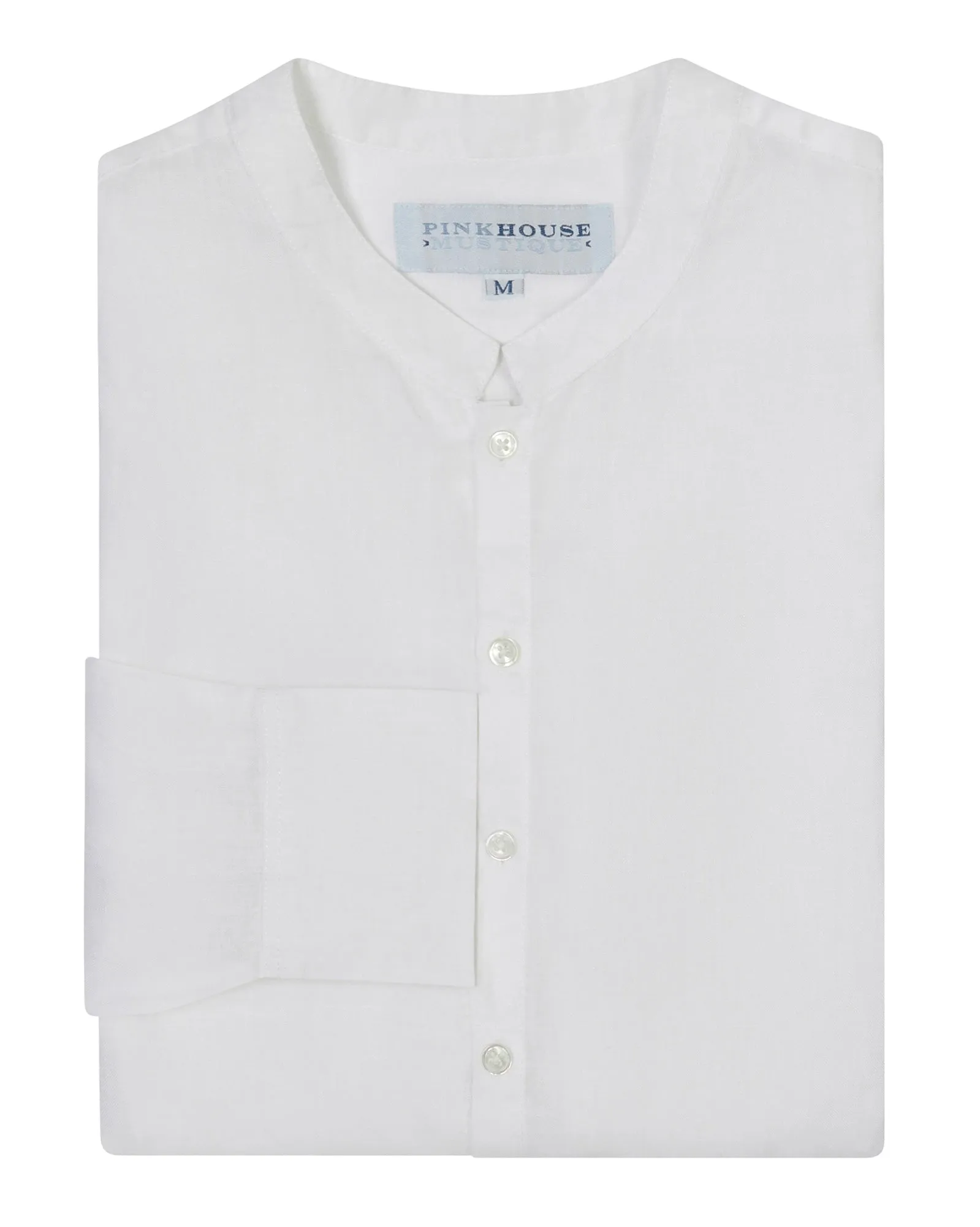 Linen Collarless Shirt