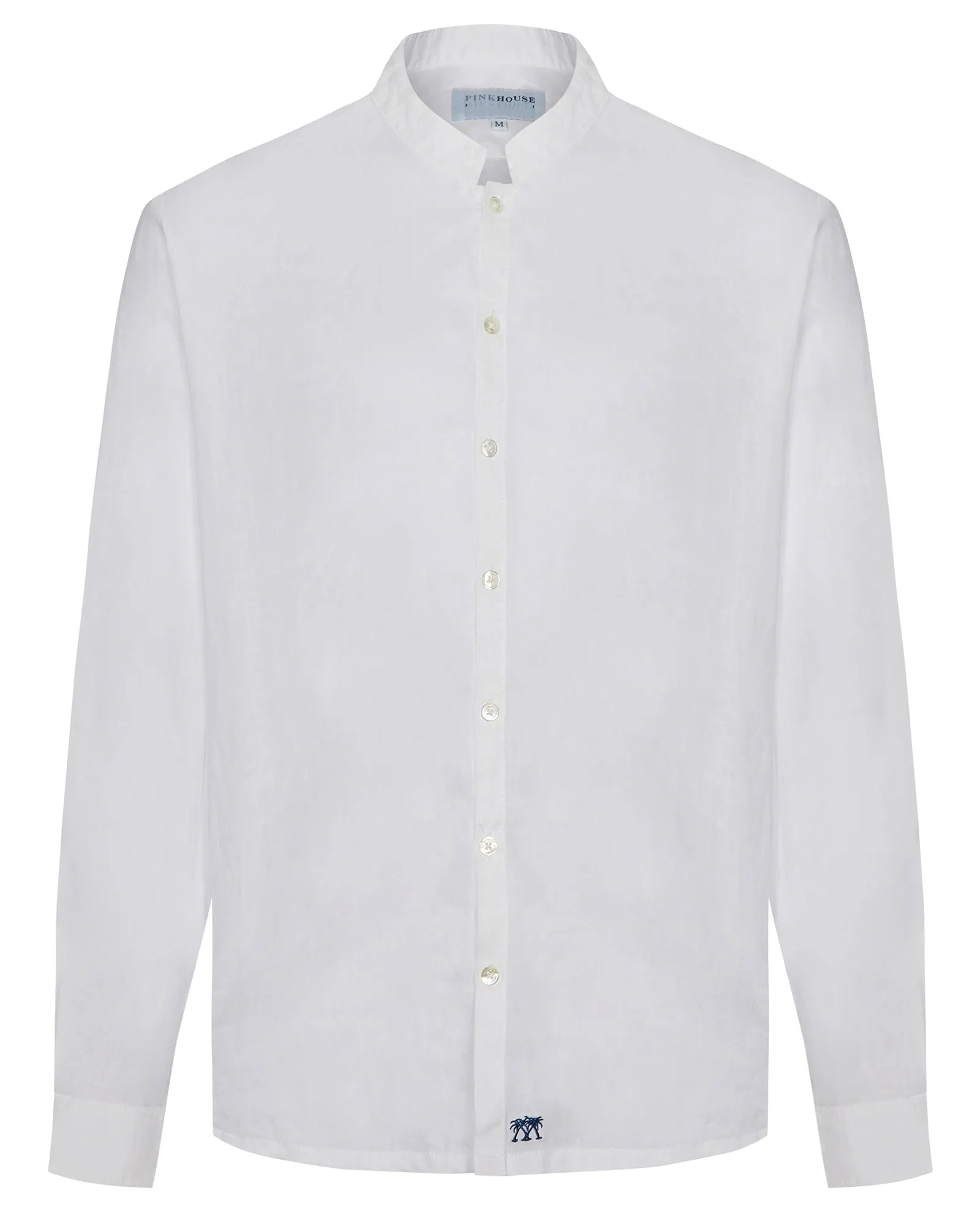 Linen Collarless Shirt