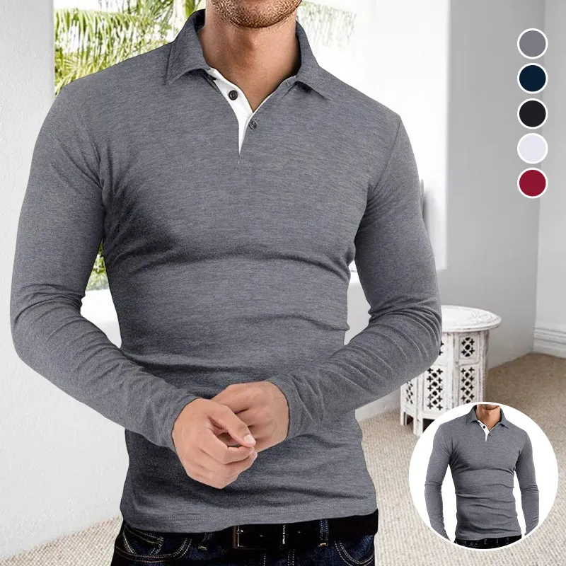 Long Sleeve Lapel Polo T-shirt