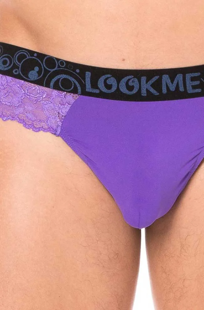 Lookme Lace Thong Underwear Purple 2006-57 Size L