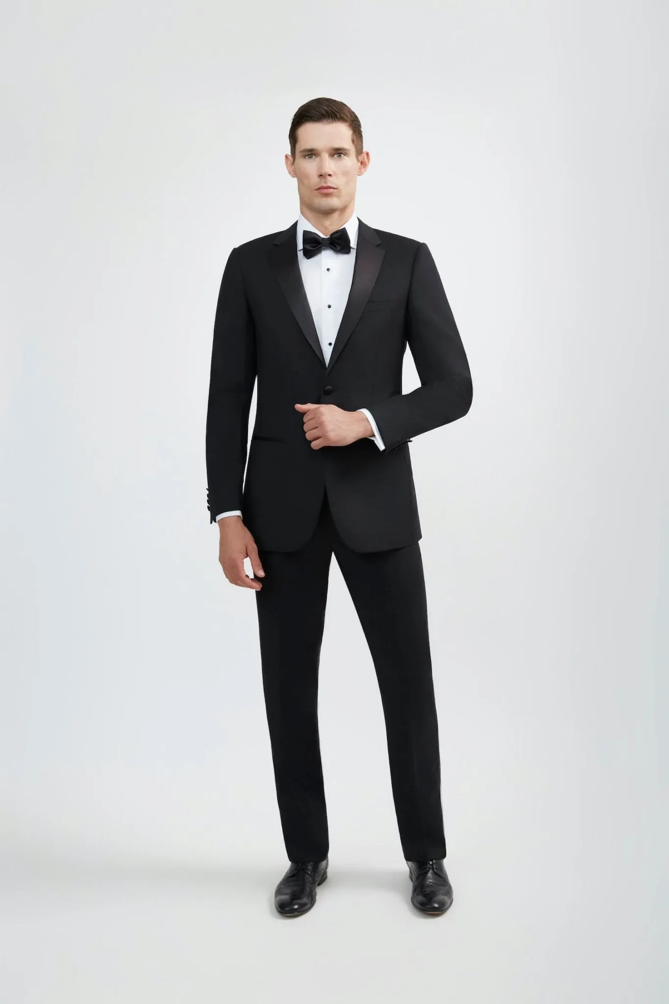 Luxurious 100% Super Fine Italian Wool Classic Black Tuxedo